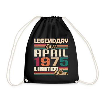 Legenden Werden Im April 1975 Geboren - 1975 - Turnbeutel - Schwarz - Vorne