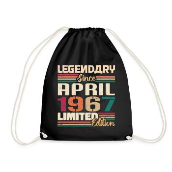 Legenden Werden Im April 1967 Geboren - 1967 - Turnbeutel - Schwarz - Vorne