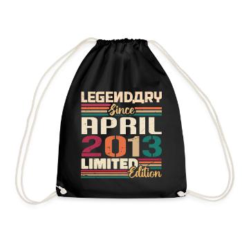 Legenden Werden Im April 2013 Geboren - 2013 - Turnbeutel - Schwarz - Vorne