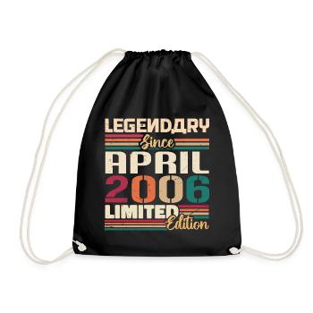 Legends Are Born In April 2006 - 2006 - Drawstring Bag - black - Front
