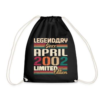 Legenden Werden Im April 2002 Geboren - 2002 - Turnbeutel - Schwarz - Vorne