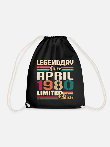 Legenden Werden Im April 1980 Geboren - 1980 - Turnbeutel - Schwarz