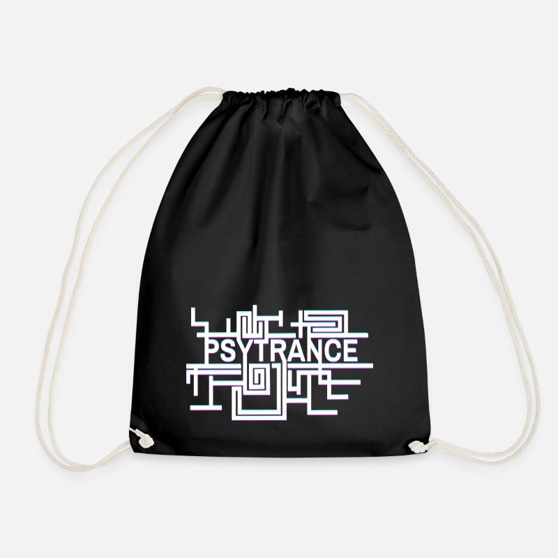 Psytrance optics - Drawstring Bag - black