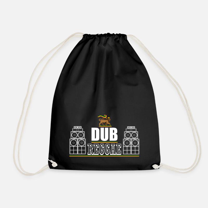 Dub Reggae Lion - Drawstring Bag - black