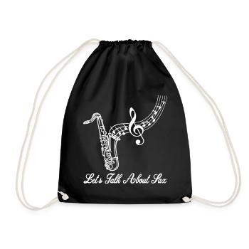 Saxophone Sax Jazz Music Instrument Hobby - Drawstring Bag - black - Front