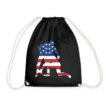Sport Us Flag Wrestling - Drawstring Bag - black - Front