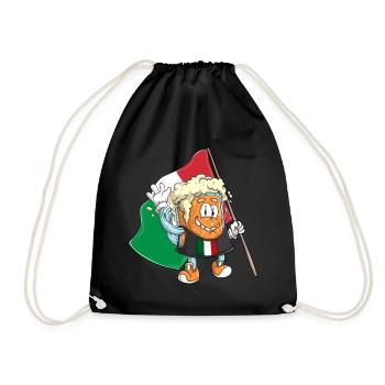 Beer fan of Italy - Drawstring Bag - black - Front