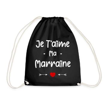 Je t'aime ma Marraine - Sac de sport léger - noir - Devant