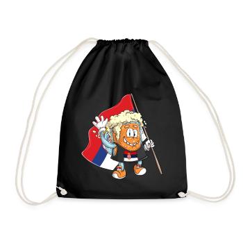 Beer fan of Serbia - Drawstring Bag - black - Front