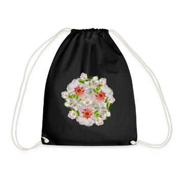 Blütentraum Frühlingsshirt Sommer Blumen Muttertag - Turnbeutel - Schwarz - Vorne