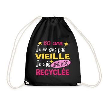 80 ans anniversaire mamie. Fête des Mères humour - Sac de sport léger - noir - Devant