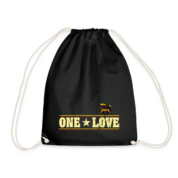 One Love Reggae Lion - Drawstring Bag - black - Front