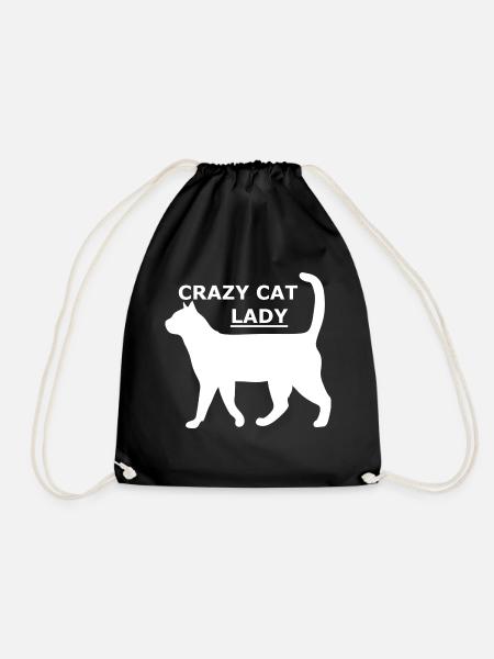 Crazy Cat Lady - Turnbeutel - Schwarz