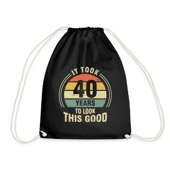 It Took 40 Years To Look This Good - Drawstring Bag - black - Front