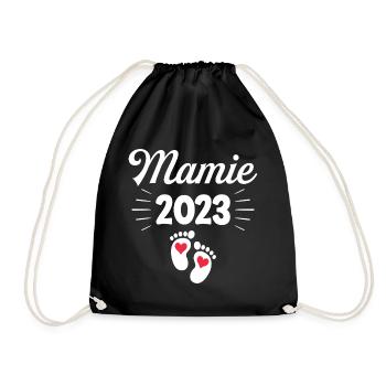 Annonce Grossesse 2023 - Future Mamie 2023 - Sac de sport léger - noir - Devant