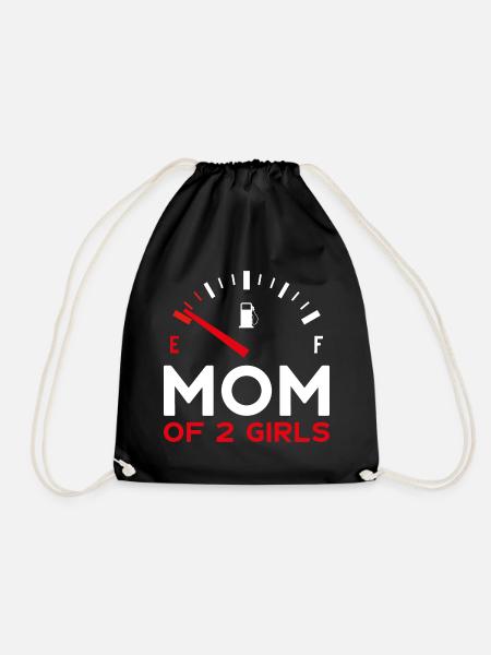 MOM OF 2 GIRLS MUTTERTAG - Turnbeutel - Schwarz