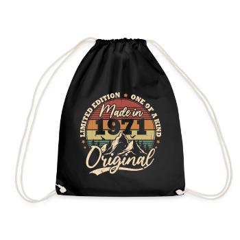 Original 1971 Vintage Rétro Cadeau D'anniversaire - Sac de sport léger - noir - Devant