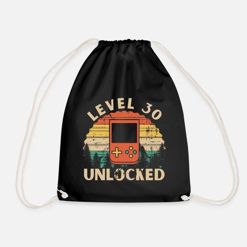 Level 30 Unlocked - Drawstring Bag - black