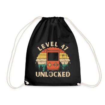 Level 47 Unlocked - Drawstring Bag - black - Front