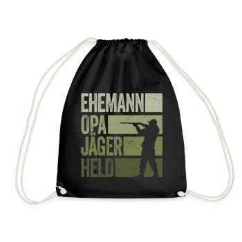 Ehemann Opa Jäger Held Rotwild Jagd Jagen Lustig - Turnbeutel - Schwarz - Vorne