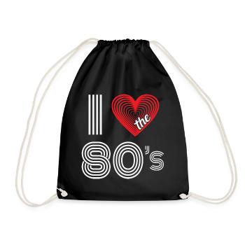 I Love The 80s Retro Carnival 80s Theme Party - Drawstring Bag - black - Front