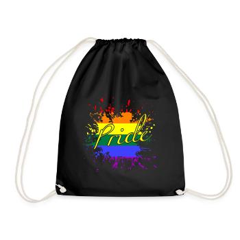lgbtq, regenbogen, love is love, pride month - Turnbeutel - Schwarz - Vorne