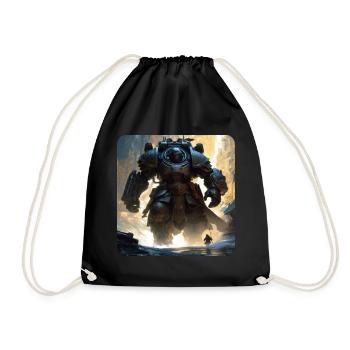Dark Cyborg Android Warrior - Drawstring Bag - black - Front