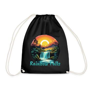 Hawaii Rainbow Falls Sonnenuntergang Design - Turnbeutel - Schwarz - Vorne