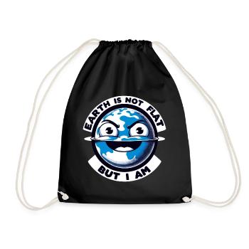 Flat Earth Humor: Satire & Ironic Jokes - Drawstring Bag - black - Front