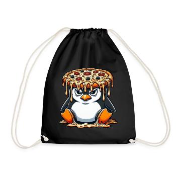 mignon pingouin chef dessin animé pizza maladroite - Sac de sport léger - noir - Devant