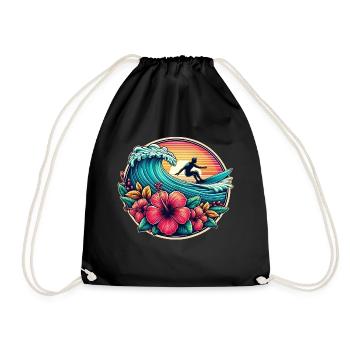Surfer Logo 2 - Turnbeutel - Schwarz - Vorne