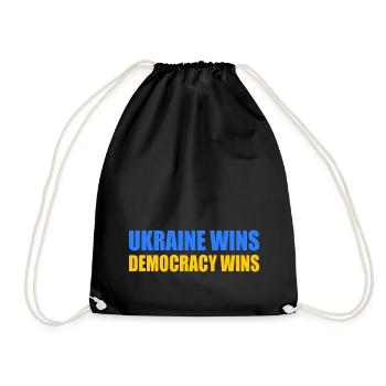Ukraine wins democracy wins - Drawstring Bag - black - Front