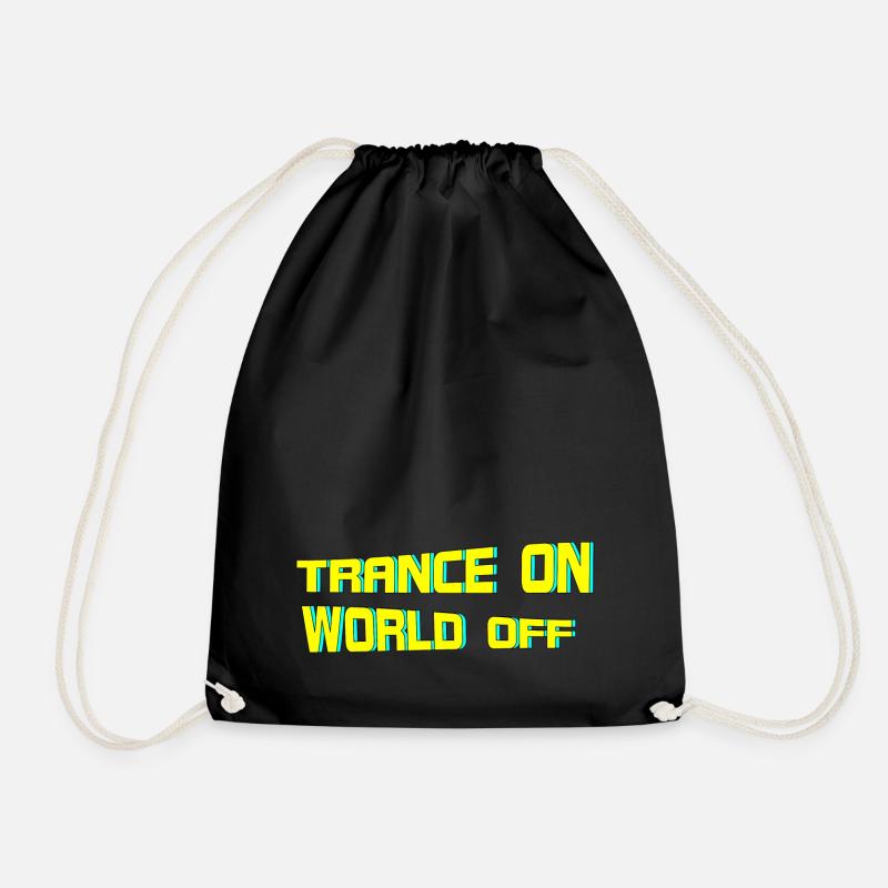 Psytrance Psychedelic Trance Goa - Drawstring Bag - black