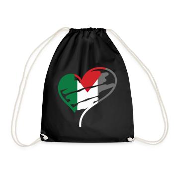 Palästina Herz Frieden Gaza Flagge Naher Osten - Turnbeutel - Schwarz - Vorne