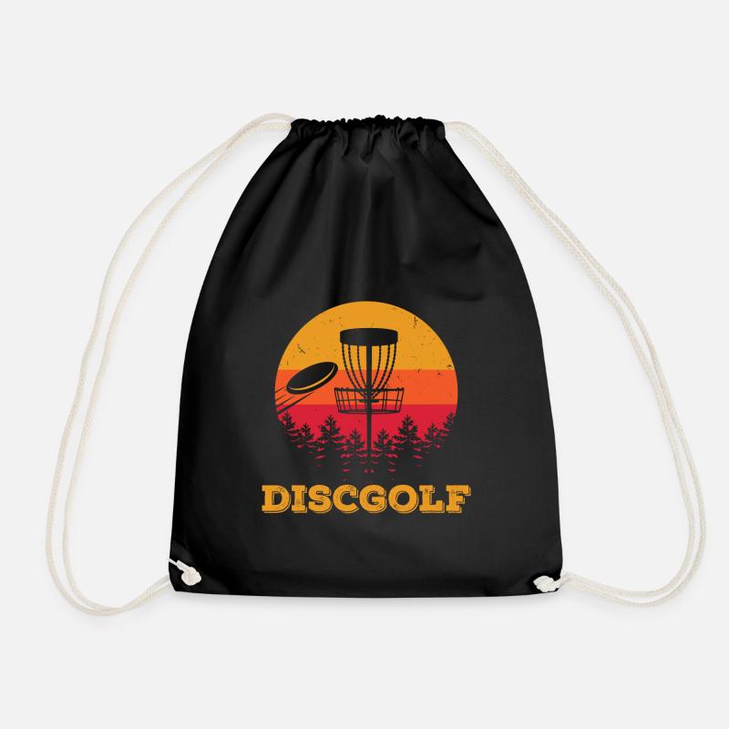 Frisbee Vintage Discgolf Wurfscheibe Geschenk - Turnbeutel - Schwarz
