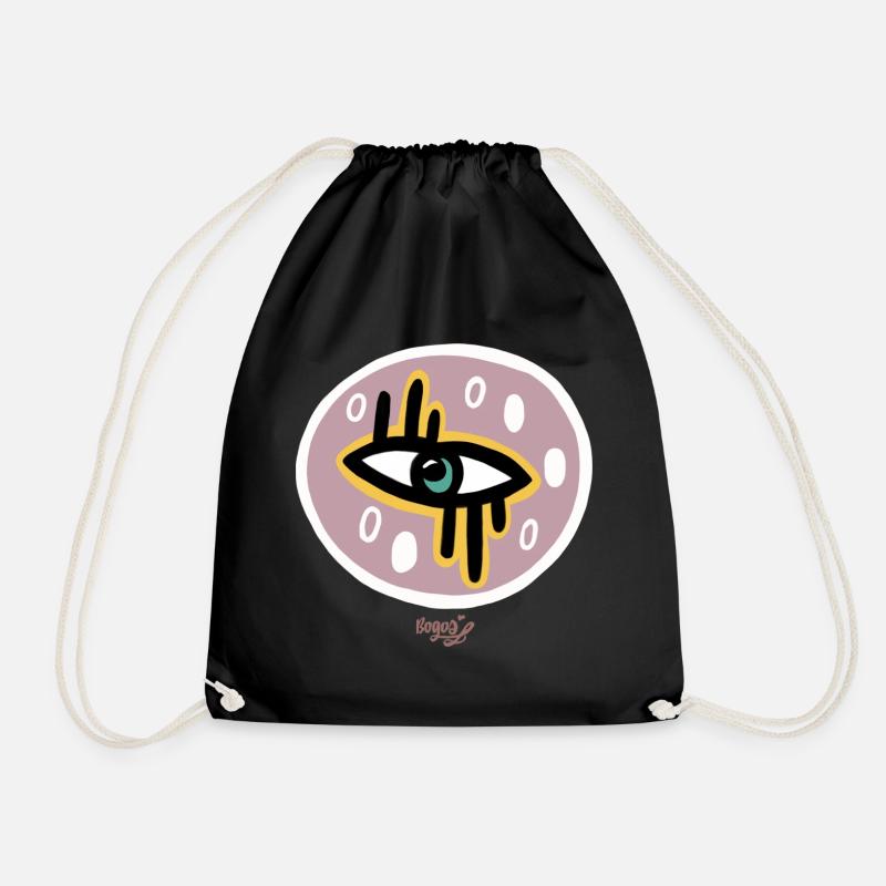EyeDoodle Light Purple - Drawstring Bag - black