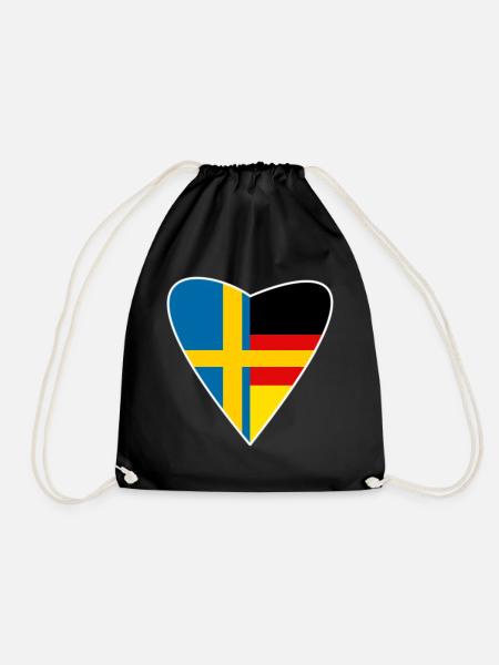 Schweden Schwedin Deutsch-Schwede Geschenk - Turnbeutel - Schwarz