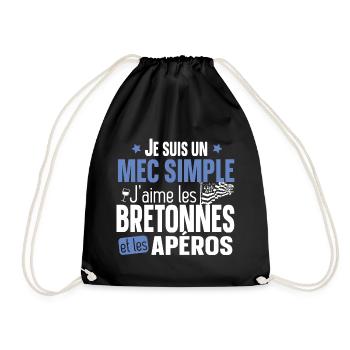 Bretonne Apéro Bretagne Cadeau Alcool T-shirt Mug - Sac de sport léger - noir - Devant