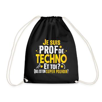 Techno Prof Professeur Métier Collège Lycée - Sac de sport léger - noir - Devant