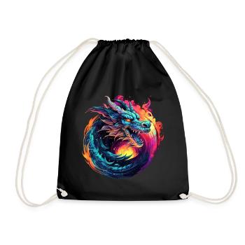 Dragon - Drawstring Bag - black - Front