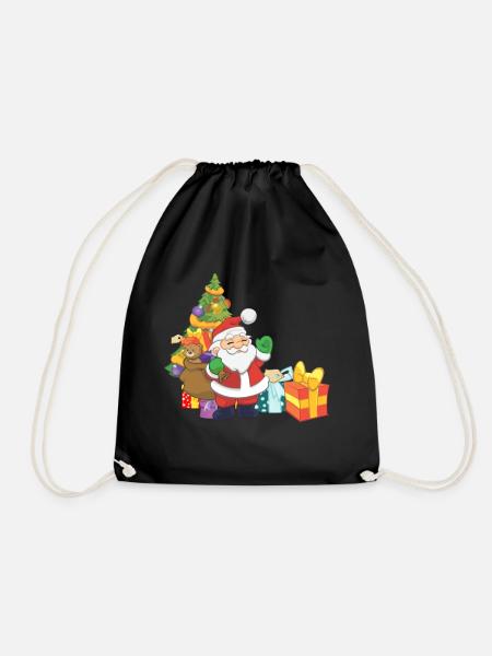 Santa Claus - Drawstring Bag - black
