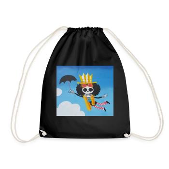 one piece Brook Skelet Anime Sky sky clouds dead - Drawstring Bag - black - Front