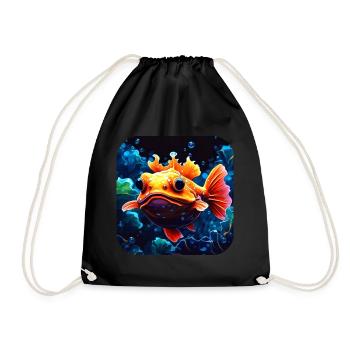 Drôle de poisson - Sac de sport léger - noir - Devant