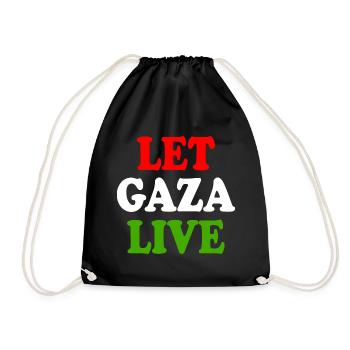 Let gaza live - Drawstring Bag - black - Front