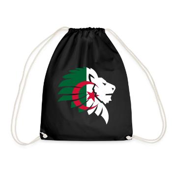 Algeria flag lion Algeria الجزائر gift - Drawstring Bag - black - Front