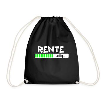 RENTE IS LOADING! Ruhestand Geschenkidee - Turnbeutel - Schwarz - Vorne