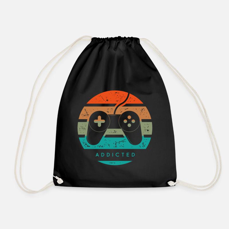 jeux video addicted - Sac de sport léger - noir