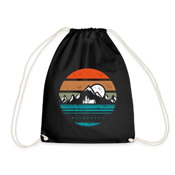 Wild and free - Drawstring Bag - black - Front