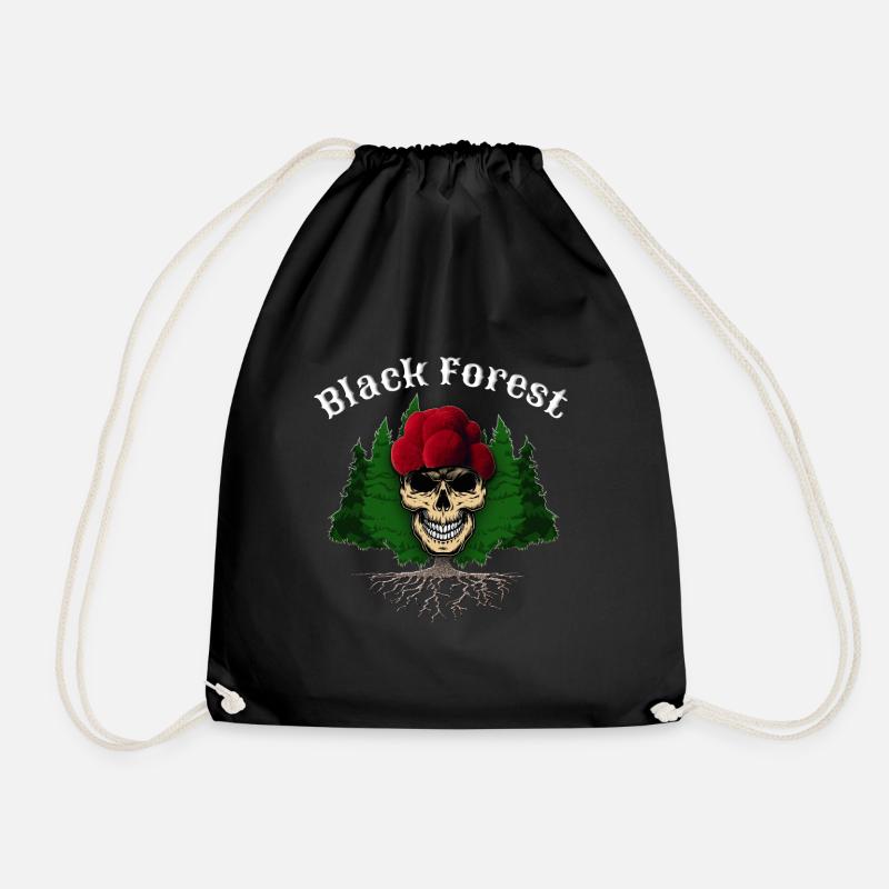 Black forest tobera style - Drawstring Bag - black