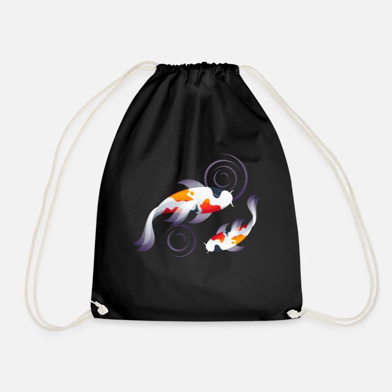 Koi Karpfen Teich - Turnbeutel - Schwarz